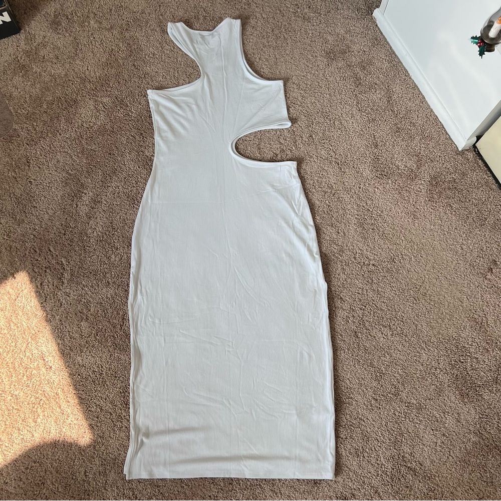 Abercrombie Cut-out Midi Dress | White | Size Large Tall | NWT